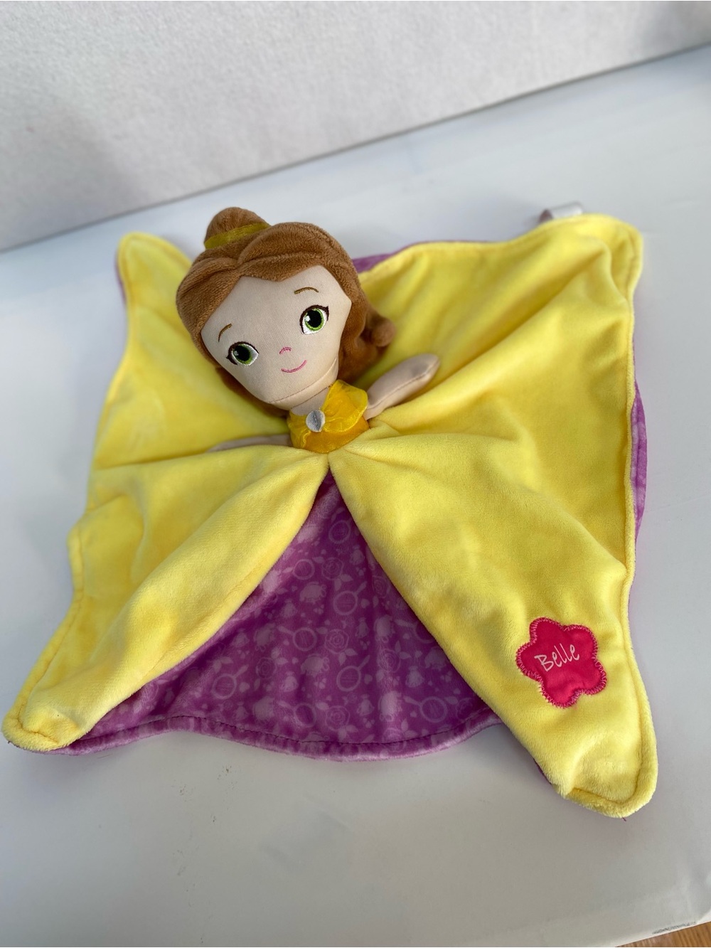Disney Baby Belle Princess Plush Lovey Security Blanket Comfort Baby Toy Snuggle